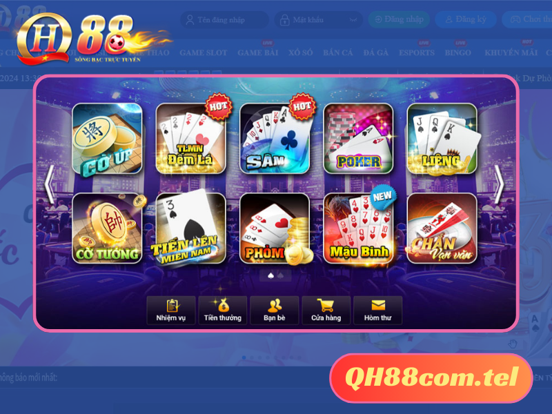 Game bài QH88 đa dạng trò chơi hấp dẫn